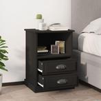 vidaXL Nachtkastjes 2 st 43x36x60 cm zwart, Minder dan 45 cm, Verzenden, Nieuw, 55 tot 70 cm