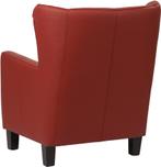 Direct meenemen | Rode leren oorfauteuil | rood leer | NIEUW, Nieuw, Ophalen of Verzenden, Landelijk, 75 tot 100 cm