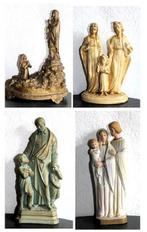 Collectie van 4 devotional items - koper/messing, gips en