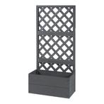 Plantenbak met latwerk Amstelveen HKC 135x65x30 cm grijs [en, Tuin en Terras, Verzenden, Nieuw