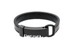 Diesel Step Up - Heren Armband - Zwart Leer met Logo - 21 cm, Kleding | Heren, Verzenden, Nieuw