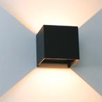 LED Cube Buiten Wandlamp 6W | DIMBAAR | IP65 | Zwart, Huis en Inrichting, Lampen | Wandlampen, Ophalen of Verzenden, Nieuw, Metaal