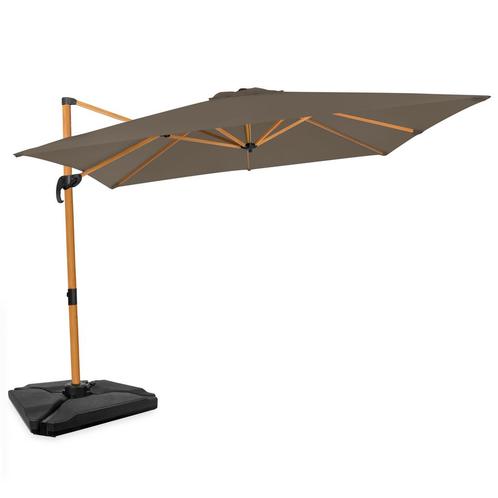 Zweefparasol Pisogne 300x300cm – Premium parasol – houtlook, Tuin en Terras, Parasols, Nieuw, Verzenden