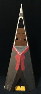 Osugi Warabe / Japanse vintage houten kokeshi-pop (H:38cm) -