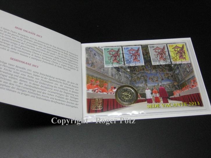 Vatikan 2 Euro 2013 Sedisvakanz im offiziellen Numisbrief, Postzegels en Munten, Munten | Europa | Euromunten, Verzenden