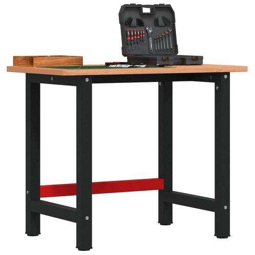 vidaXL Werkbank rechthoekig 100x60x81,5 cm massief, Doe-het-zelf en Verbouw, Werkbanken, Nieuw, Verzenden