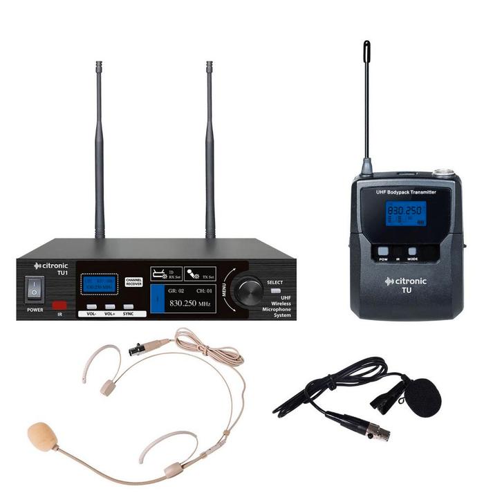 Citronic TU1-N Afstembaar UHF Draadloos Systeem 1 Headset, Muziek en Instrumenten, Microfoons, Overige typen, Nieuw, Verzenden
