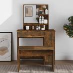 vidaXL Kaptafel met spiegel 86,5x35x136 cm gerookt, Verzenden, Nieuw
