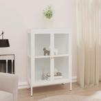 vidaXL Dressoir 75x35x105 cm staal en glas wit, Huis en Inrichting, Verzenden, Nieuw, 50 tot 100 cm, Metaal