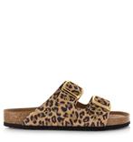 -15% DWRS Label  DWRS Label leopard slippers leer met slippe, Slippers, Verzenden, Beige, Nieuw
