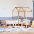 vidaXL Kinderbed met huisje en bankje massief grenenhout, Huis en Inrichting, Slaapkamer | Bedden, 90 cm, Eenpersoons, Bruin, Verzenden