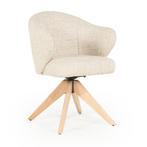 *WOONWINKEL* Eleonora Connor Natural Eetkamerstoel Met Eiken, Verzenden, Nieuw, Stof