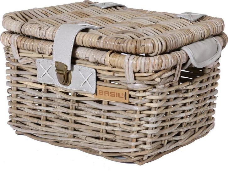 Basil Denton Fietsmand S - Voor - Rotan - Grijs - Small, Fietsen en Brommers, Fietsaccessoires | Overige Fietsaccessoires, Gebruikt