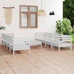 vidaXL 9-delige Loungeset massief grenenhout wit, Tuin en Terras, Tuinsets en Loungesets, Verzenden, Nieuw, Loungeset