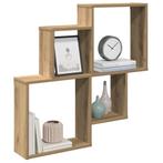 vidaXL Wandschap 80x15x78,5 cm bewerkt hout artisanaal, Huis en Inrichting, Woonaccessoires | Wandplanken en Boekenplanken, Verzenden