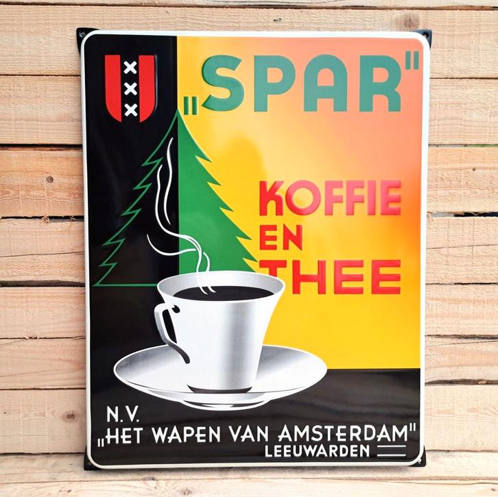 Spar Koffie en Thee reclamebord, Verzamelen, Merken en Reclamevoorwerpen, Verzenden
