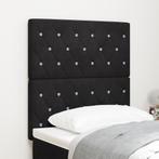 vidaXL Hoofdbord met kristallen knopen 80 cm fluweel zwart, Verzenden, Nieuw, Zwart, Stof