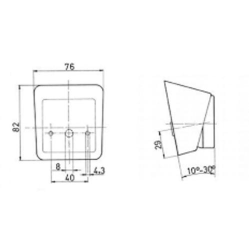 Jokon Breedtelicht PL550 Vierkant/Taps Opbouw Wit Onderplaat, Caravans en Kamperen, Kampeeraccessoires, Nieuw