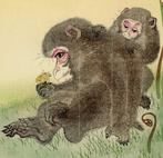 Tsukushi ni saru no oyako (Monkey parent and child