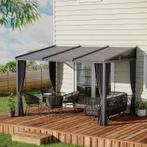 TRUUSK Tuinpaviljoen Pergola Met Schuifdakgordijnen Aluminiu, Tuin en Terras, Partytenten, Verzenden, Nieuw