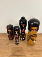 Set van vier vintage kokeshi-poppetjes - Japan - 1900-2000