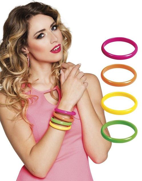 Neon armband Madonna 4 stuks, Hobby en Vrije tijd, Feestartikelen, Feestartikel, Nieuw, Verzenden