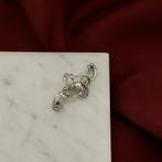 Witgouden broche gezet met parel en diamant | 0,27ct., Gebruikt, Overige kleuren, Ophalen of Verzenden, Met edelsteen