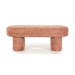 *WOONWINKEL* By-Boo Rama Ovaal Bankje Terracotta Boucle Stof, Huis en Inrichting, Banken | Voetenbanken en Poefen, Verzenden, Nieuw