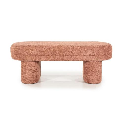 *WOONWINKEL* By-Boo Rama Ovaal Bankje Terracotta Boucle Stof, Huis en Inrichting, Banken | Voetenbanken en Poefen, Nieuw, Stof