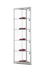 Luxe vitrinekast hoek aluminium 50 cm met verstelbaar, Nieuw in verpakking