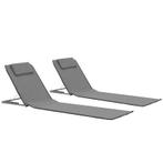 VidaXL strandmat inklapbaar, set van 2, stof grijs, Ophalen, Nieuw