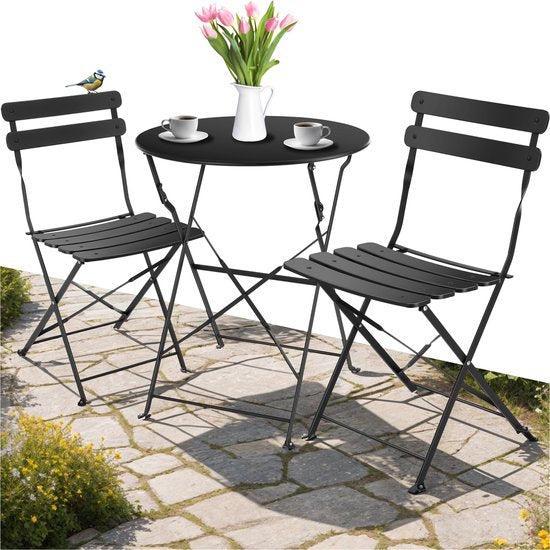 2dekans | tectake® Inklapbare bistroset voor 2 personen -, Tuin en Terras, Tuinsets en Loungesets, Zo goed als nieuw, Ophalen of Verzenden
