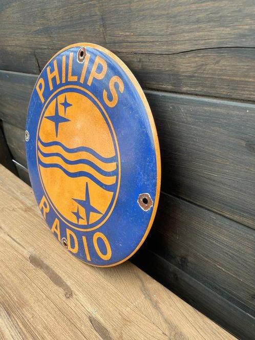 PHILIPS RADIO - PHILIPS RADIO - Emaille plaat - Emaille, Antiek en Kunst, Antiek | Wandborden en Tegels