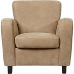Leren fauteuil Believe - Kenia Leer Taupe - Hout zwart, Nieuw, Ophalen of Verzenden, 75 tot 100 cm, Modern