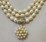 Witte parels met levensbloem met Witte Parels en Vierkante