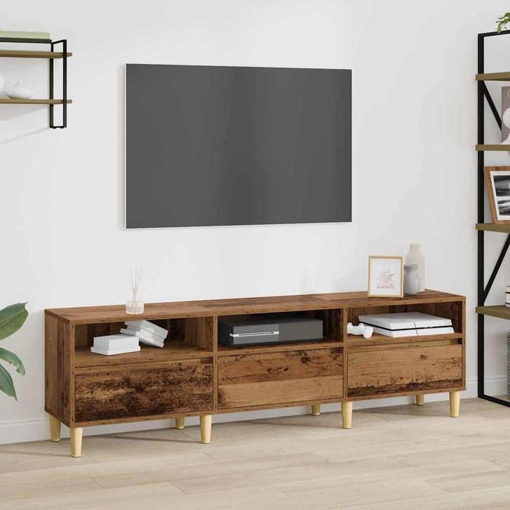 vidaXL TV-kast met lade Oud hout 150 x 30 x 45 cm Bewerkt, Huis en Inrichting, Kasten | Televisiemeubels, Nieuw, Overige houtsoorten