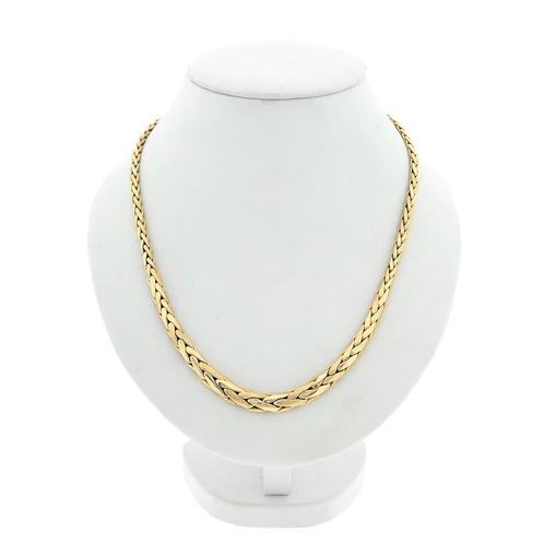 Gouden vossenstaart schakel collier | 42,5 cm (luxe collier), Sieraden, Tassen en Uiterlijk, Kettingen, Overige kleuren, Gebruikt