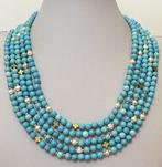 Gestabiliseerde ketting van turquoise en witte parels met, Antiek en Kunst