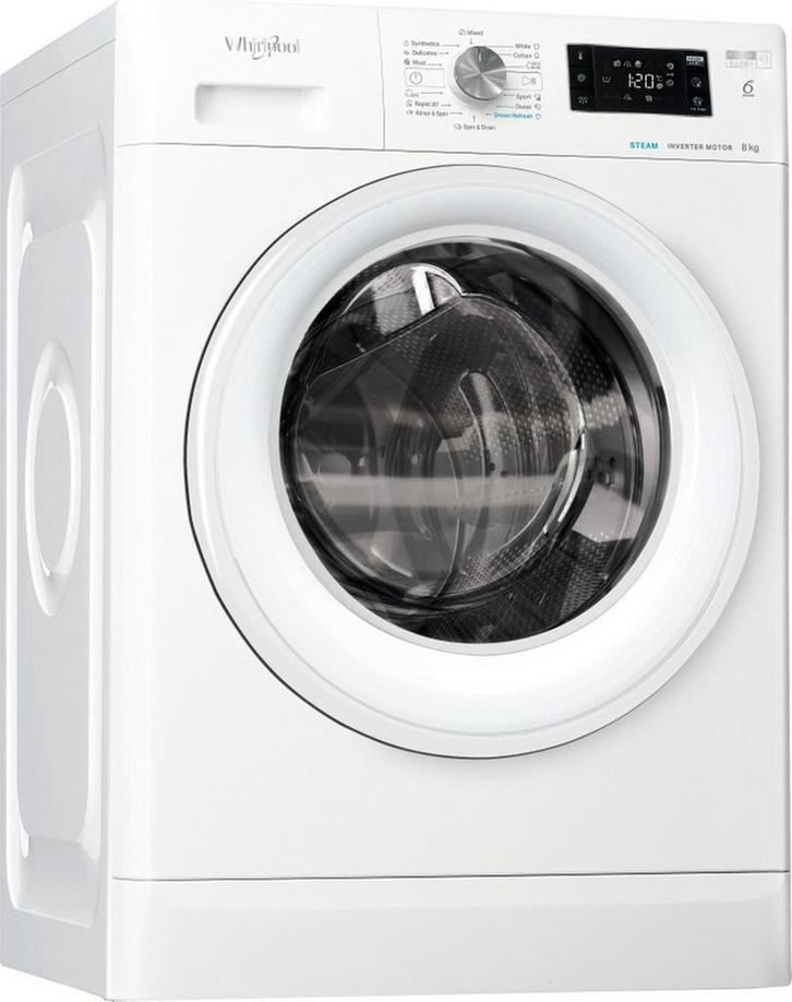 Whirlpool Ffb8489wvee Wasmachine  -  6th Sense Technologie -, Witgoed en Apparatuur, Wasmachines, Nieuw, Voorlader, 85 tot 90 cm