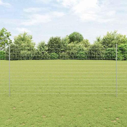 vidaXL Euro Fence met 10 U Palen Zilver 1,5x10 m Staal, Tuin en Terras, Schuttingen, Nieuw, IJzer, Verzenden