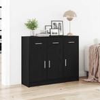 vidaXL Dressoir Zwart Eiken 91x28x75 cm Engineered Wood, Huis en Inrichting, Kasten | Dressoirs, Verzenden, Nieuw, Overige houtsoorten