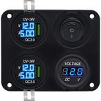 ProRide 12V USB Autolader 2 Poort - Voltmeter en Schakelaar, Verzenden, Nieuw