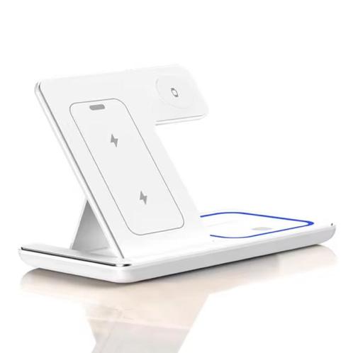 3 in 1 Draadloos Qi Oplaadstation - Compatibel met Apple, Telecommunicatie, Mobiele telefoons | Telefoon-opladers, Nieuw, Verzenden