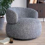 *WOONWINKEL* Eleonora Maeve Draaibare Fauteuil Rond Zwart, Verzenden, Nieuw, Stof