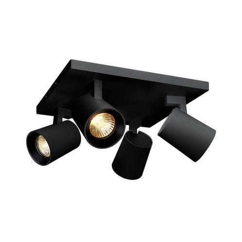Opbouwspot BWS Merga 4 11.2x24x24 cm 4-Lichts Zwart, Doe-het-zelf en Verbouw, Sanitair, Bad, Nieuw, Ophalen of Verzenden