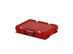 Koffer - 400 x 300 x H 90 mm - rood - stapelbak met deksel, Ophalen of Verzenden, Nieuw