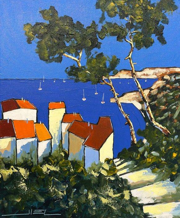 Jiel - Les toits brûlants de la Grande Bleue., Antiek en Kunst, Kunst | Schilderijen | Modern