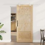vidaXL Schuifdeur Natuurlijk en wit 86 x 198.5 cm, Doe-het-zelf en Verbouw, Deuren en Horren, Verzenden, Nieuw