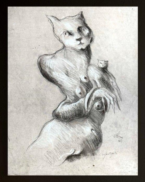 Robert Detheux (1932-2010) - L’enfant gâté - 2007, Antiek en Kunst, Curiosa en Brocante