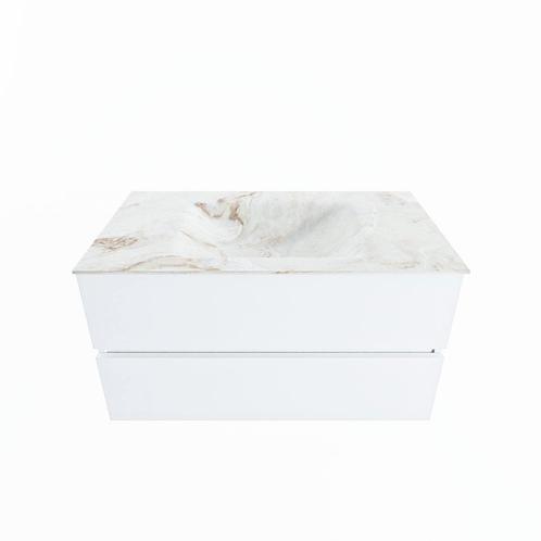 MONDIAZ VICA-DLUX 90cm badmeubel onderkast Talc 2 lades., Doe-het-zelf en Verbouw, Sanitair, Bad, Nieuw, Ophalen of Verzenden